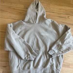 Essentials Fear of God Men's Taupe Hoodie - Minimal Logo Pullover
